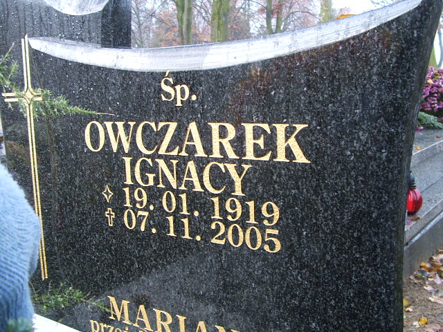 Ignacy Owczarek 1919 Namysłów - Grobonet - Wyszukiwarka osób pochowanych