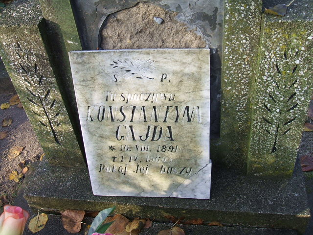 Konstantyna Gajda 1891 Namysłów - Grobonet - Wyszukiwarka osób pochowanych