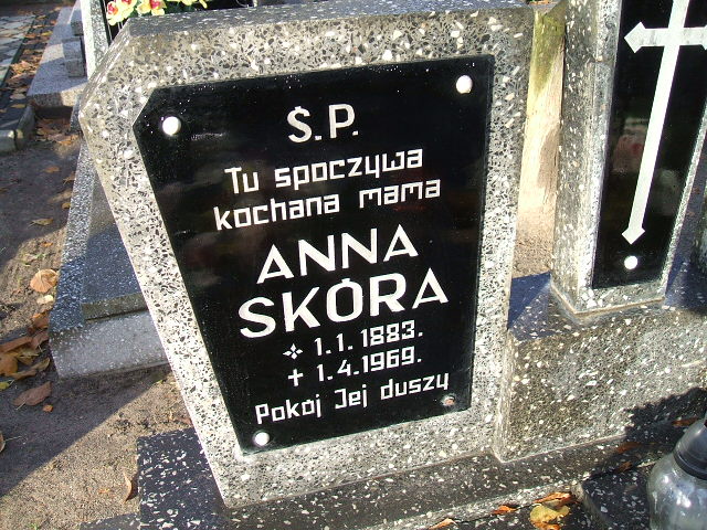 Anna Skóra 1883 Namysłów - Grobonet - Wyszukiwarka osób pochowanych