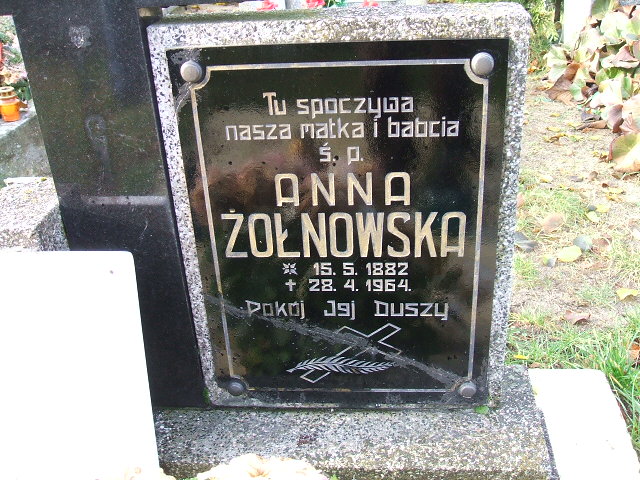 Anna Żołnowska 1882 Namysłów - Grobonet - Wyszukiwarka osób pochowanych