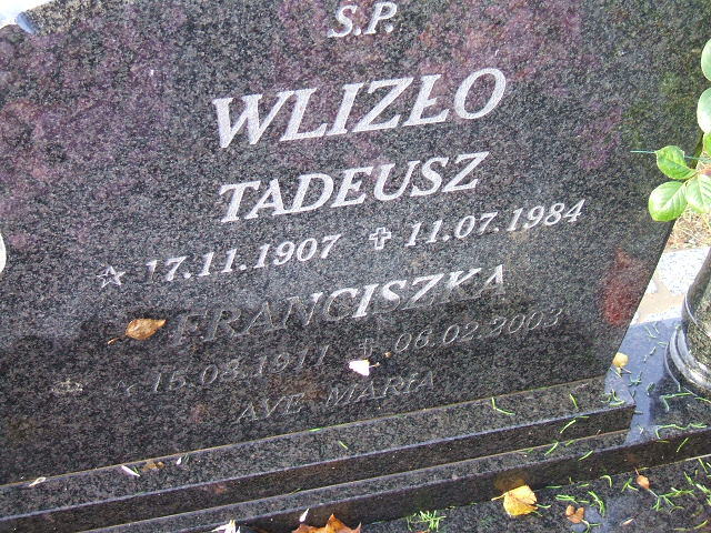 Franciszka Wlizło 1911 Namysłów - Grobonet - Wyszukiwarka osób pochowanych