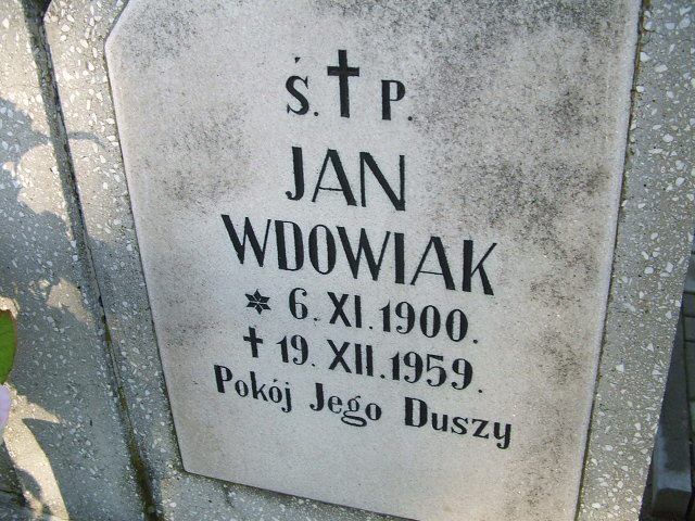 Jan Wdowiak 1900 Namysłów - Grobonet - Wyszukiwarka osób pochowanych
