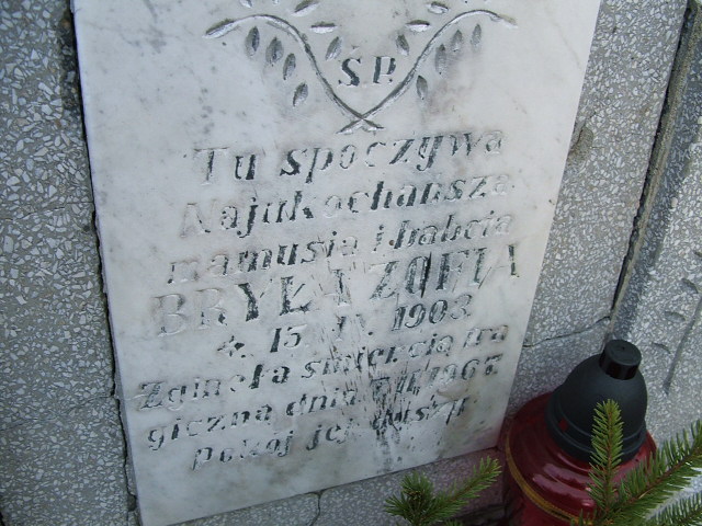 Zofia Bryła 1903 Namysłów - Grobonet - Wyszukiwarka osób pochowanych