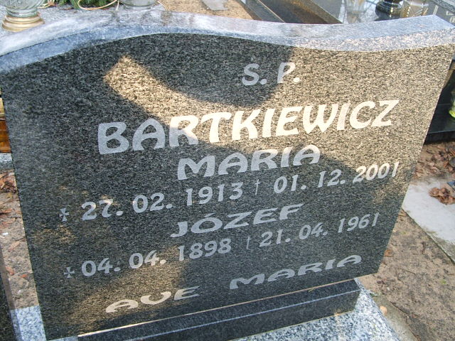 Bronisława Bartkiewicz 1947 Namysłów - Grobonet - Wyszukiwarka osób pochowanych