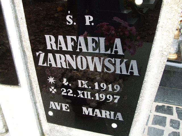 Rafaela Żarnowska 1919 Namysłów - Grobonet - Wyszukiwarka osób pochowanych