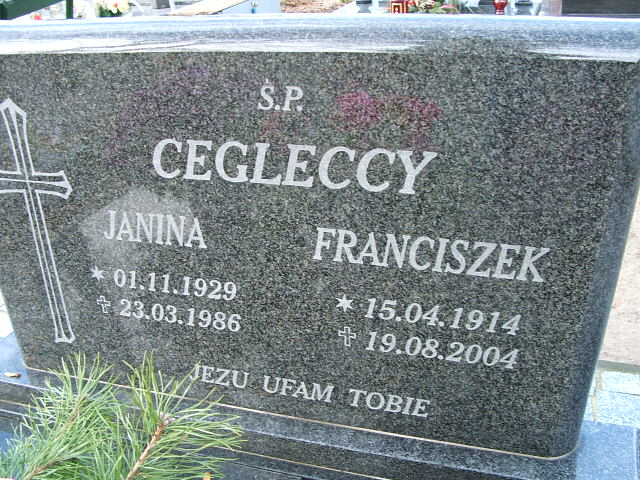 Franciszek Ceglecki 1914 Namysłów - Grobonet - Wyszukiwarka osób pochowanych