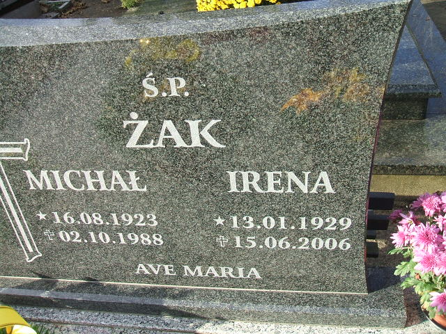 Irena Żak 1929 Namysłów - Grobonet - Wyszukiwarka osób pochowanych