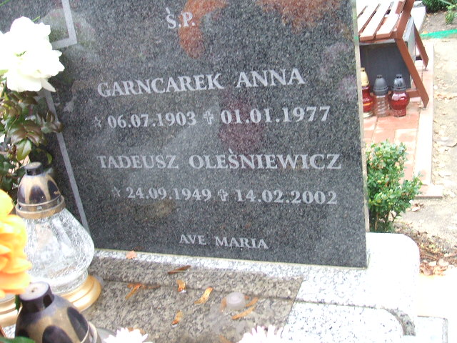 Anna Garncarek 1903 Namysłów - Grobonet - Wyszukiwarka osób pochowanych