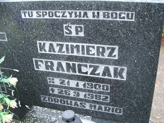Kazimierz Franczak 1900 Namysłów - Grobonet - Wyszukiwarka osób pochowanych