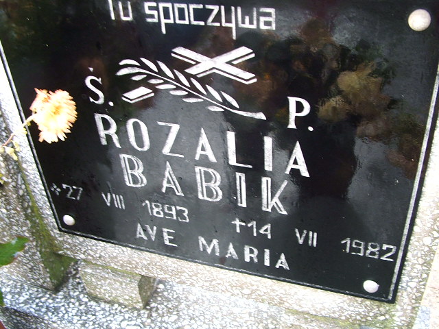 Rozalia Babik 1893 Namysłów - Grobonet - Wyszukiwarka osób pochowanych