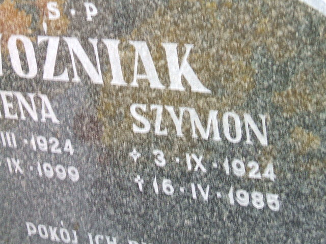 Szymon Woźniak 1924 Namysłów - Grobonet - Wyszukiwarka osób pochowanych