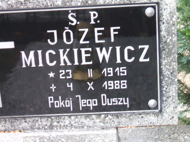 Józef Mickiewicz 1915 Namysłów - Grobonet - Wyszukiwarka osób pochowanych