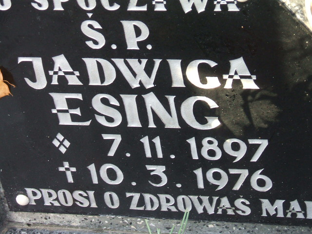 Jadwiga Esing 1897 Namysłów - Grobonet - Wyszukiwarka osób pochowanych