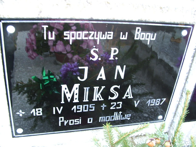 Jan Miksa 1905 Namysłów - Grobonet - Wyszukiwarka osób pochowanych