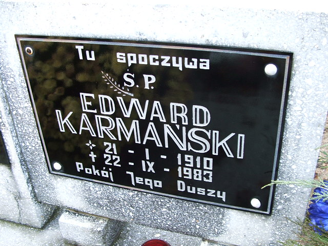 Edward Karmański 1910 Namysłów - Grobonet - Wyszukiwarka osób pochowanych