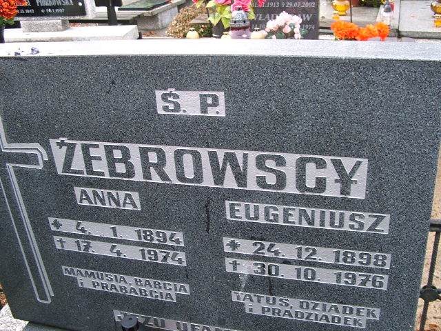 Eugeniusz Żebrowski 1898 Namysłów - Grobonet - Wyszukiwarka osób pochowanych