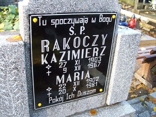 Maria Rakoczy 1902 Namysłów - Grobonet - Wyszukiwarka osób pochowanych