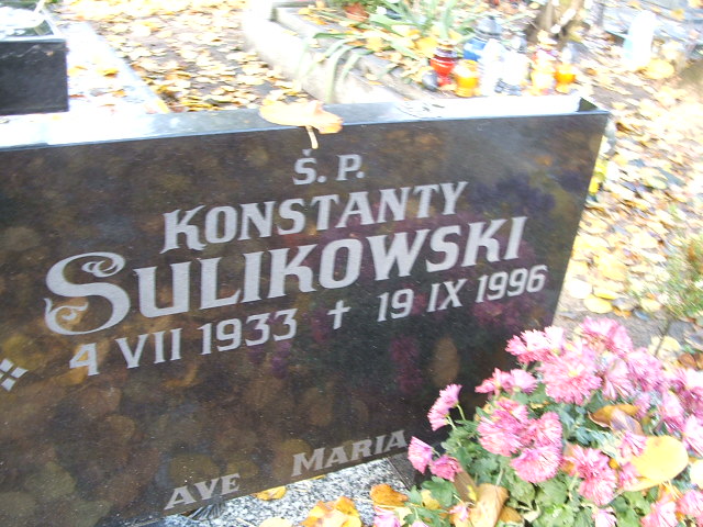 Konstanty Sulikowski 1933 Namysłów - Grobonet - Wyszukiwarka osób pochowanych