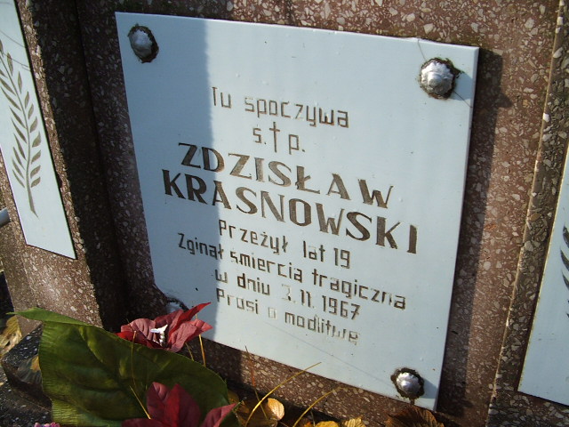 Zdzisław Krasnowski 1948 Namysłów - Grobonet - Wyszukiwarka osób pochowanych