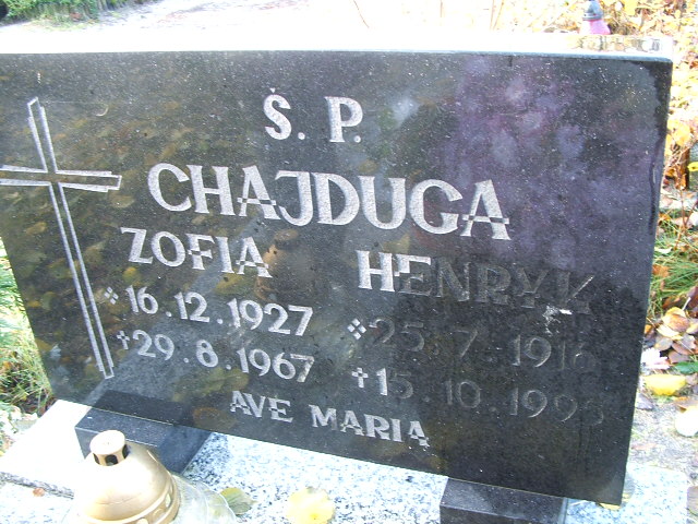 Zofia Chajduga 1927 Namysłów - Grobonet - Wyszukiwarka osób pochowanych