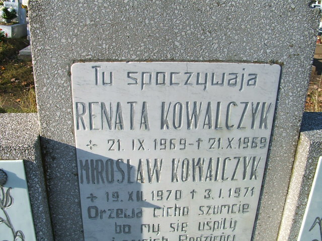 Renata Barbara Kowalczyk 1969 Namysłów - Grobonet - Wyszukiwarka osób pochowanych
