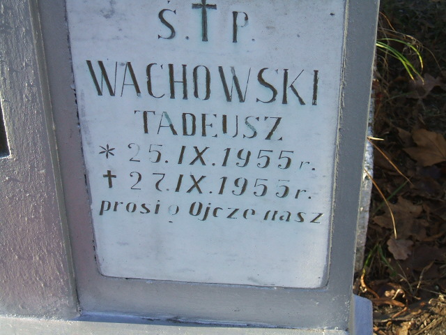 Tadeusz Wachowski 1955 Namysłów - Grobonet - Wyszukiwarka osób pochowanych