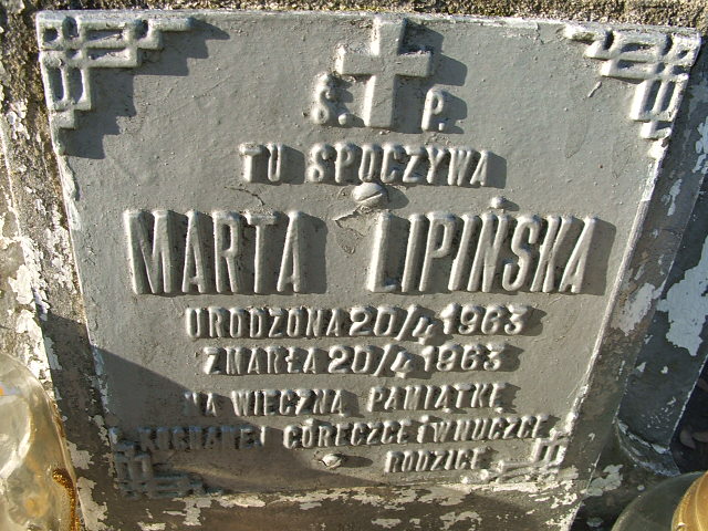 Marta Lipińska 1963 Namysłów - Grobonet - Wyszukiwarka osób pochowanych