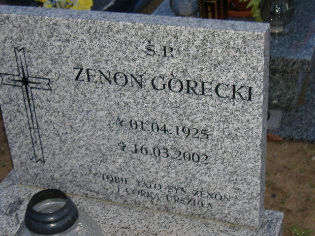 Zenon GÓRECKI 1925 Namysłów - Grobonet - Wyszukiwarka osób pochowanych