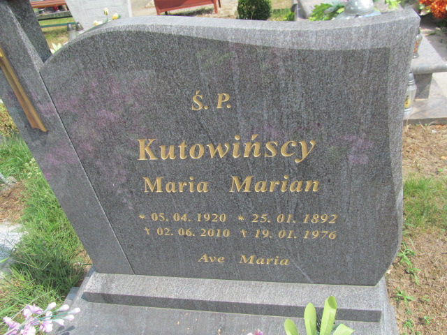 Maria Kutowińska 1920 Namysłów - Grobonet - Wyszukiwarka osób pochowanych